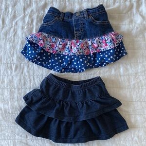1989 Place and Jumping Beans Ruffled Navy Skorts Size 18-24 Months